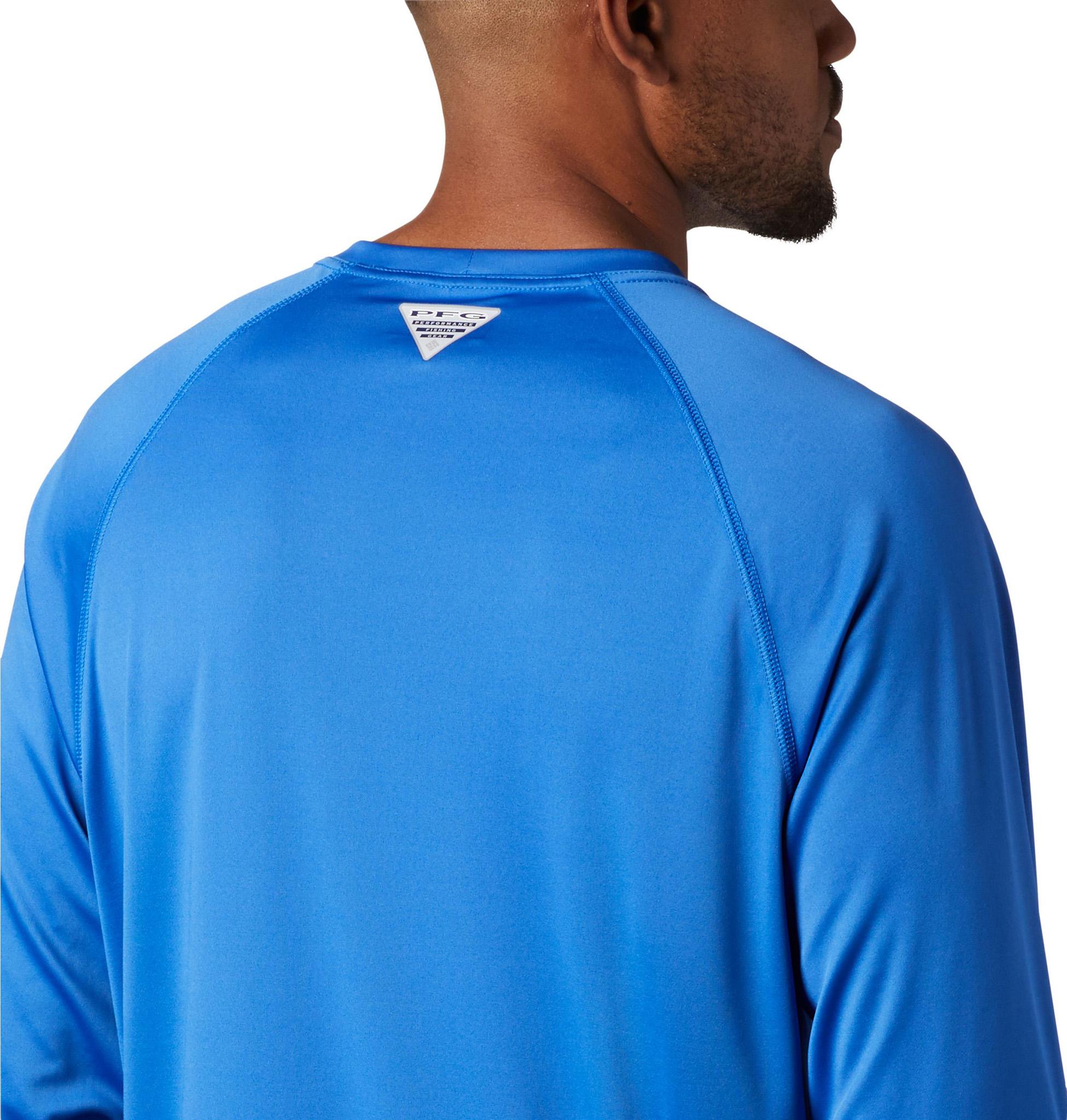 Columbia PFG Terminal Tackle T-shirt à manches longues pour homme, gris froid/logo bleu vif, taille S