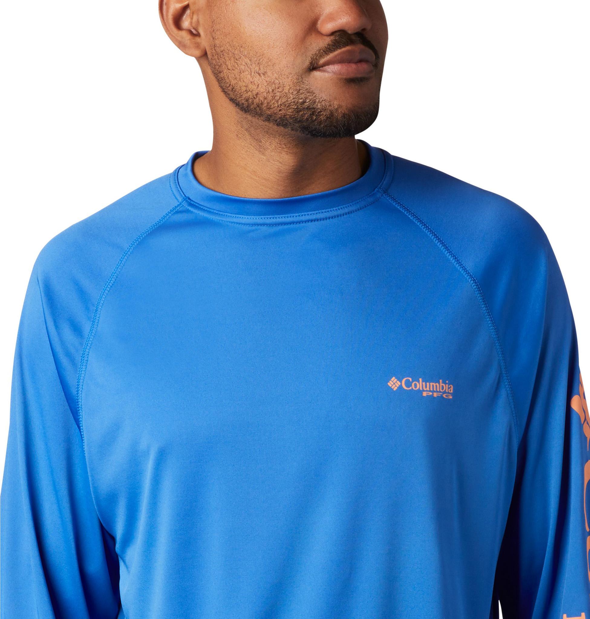 Chemise Columbia PFG Omni-Shade Homme – Bleu, Manches Longues, Taille L, Pêche, Occasion