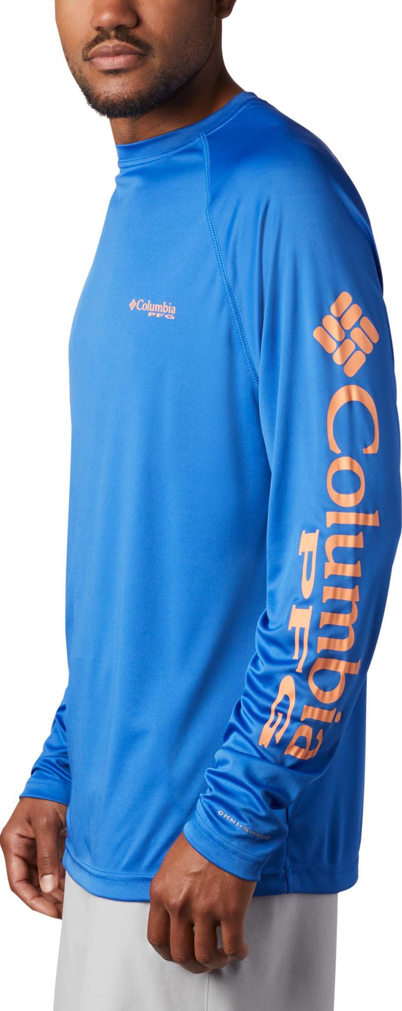 Columbia Pfg Terminal Tackle T-shirt à manches longues pour homme, gris froid/logo bleu vif, taille XXL