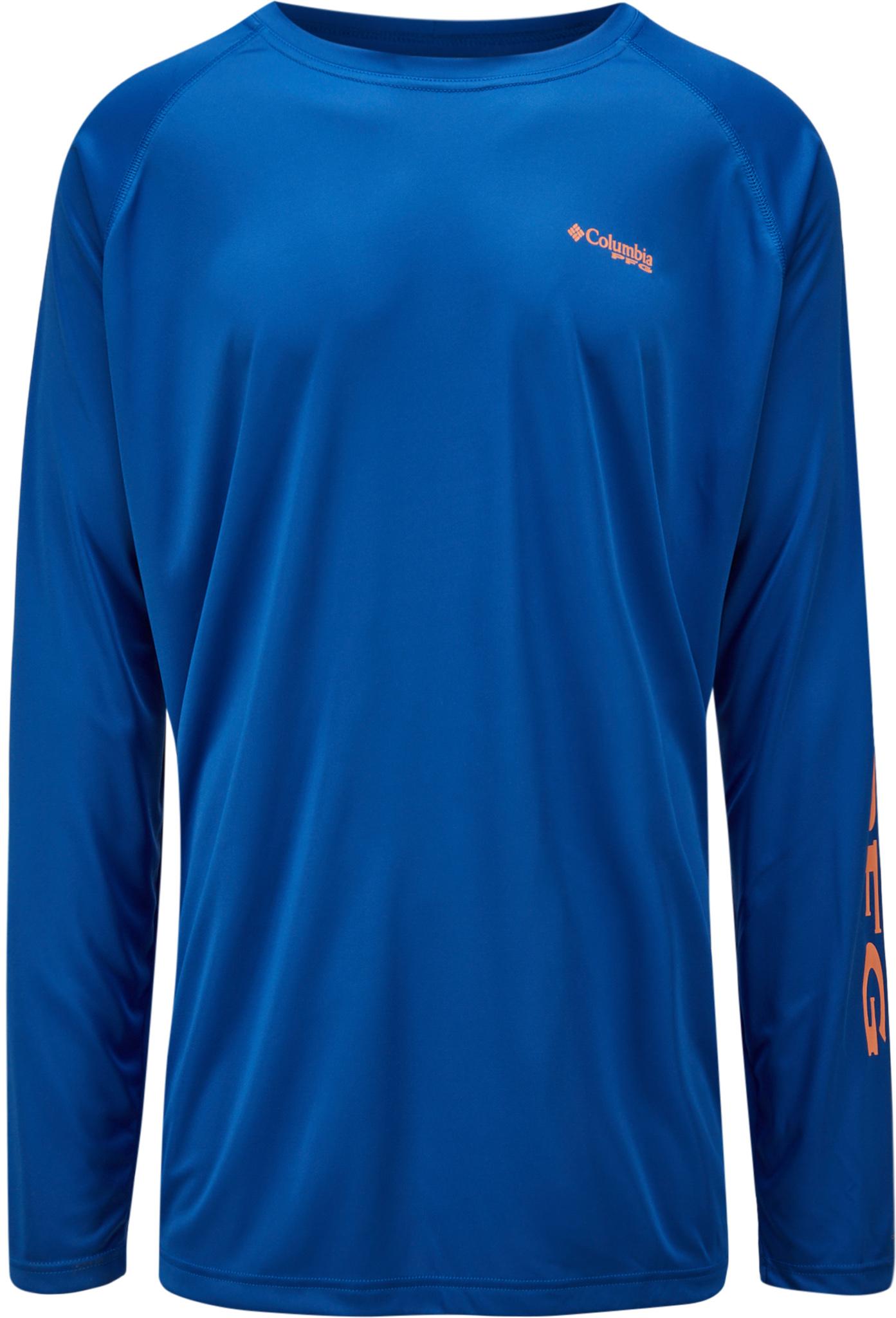 Columbia Pfg Terminal Tackle T-shirt à manches longues pour homme, gris froid/logo bleu vif, taille XXL