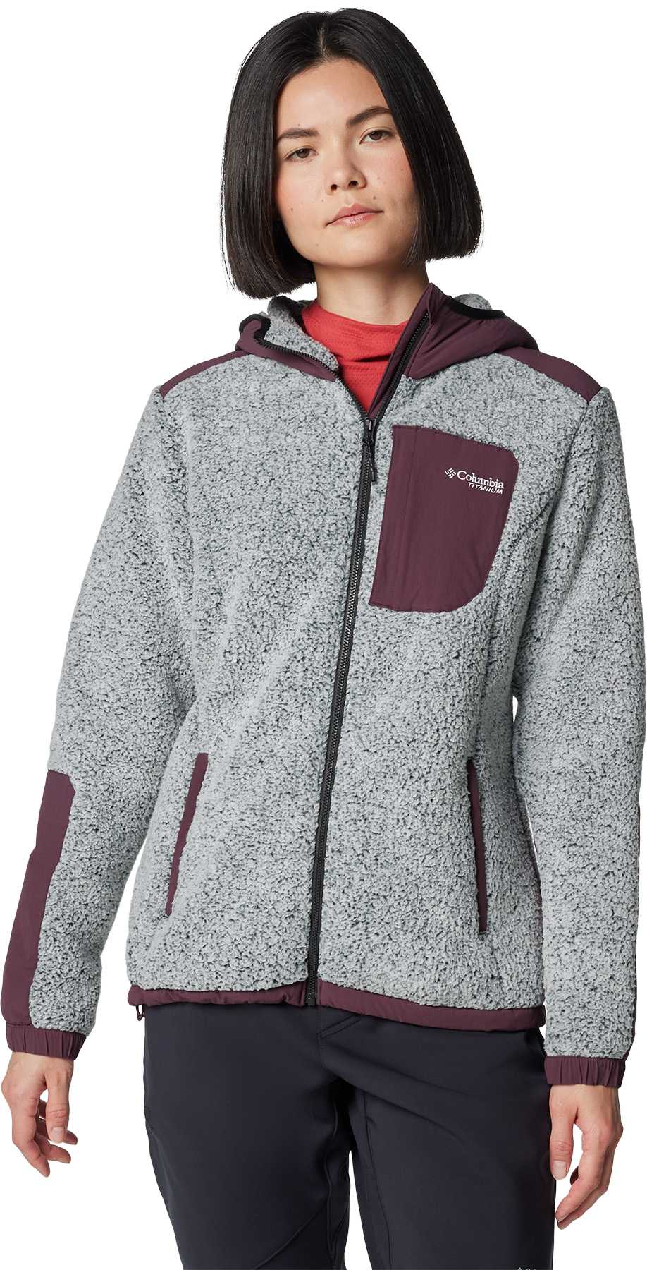 Image de produit pour Manteau en molleton sherpa à glissière pleine longueur Arctic Crest - Femme