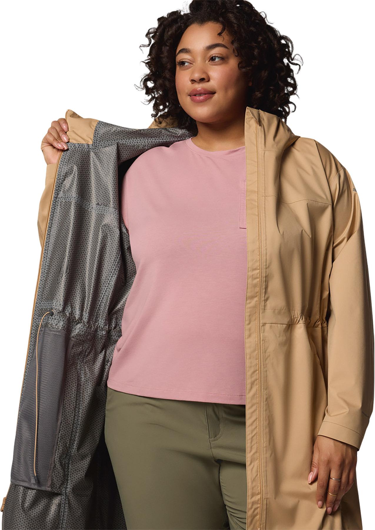 Product gallery image number 2 for product Manteau de pluie coquille longue grande taille Weekend Adventure II - Femme
