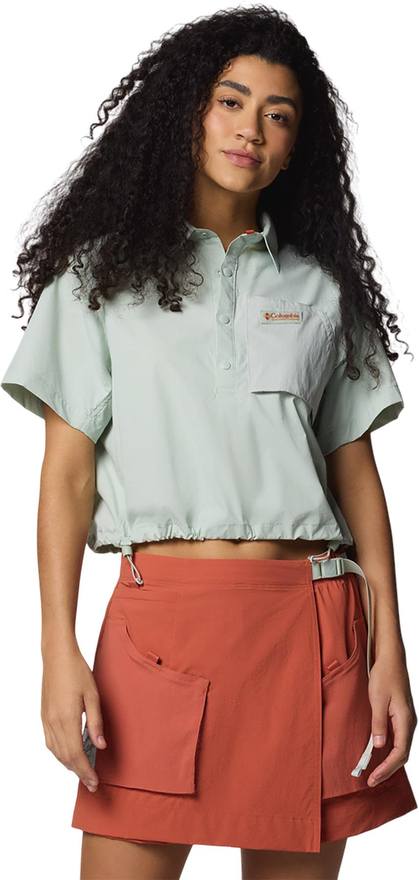 Product gallery image number 1 for product Cove Beach Woven Cropped Short Sleeve Shirt - Women's