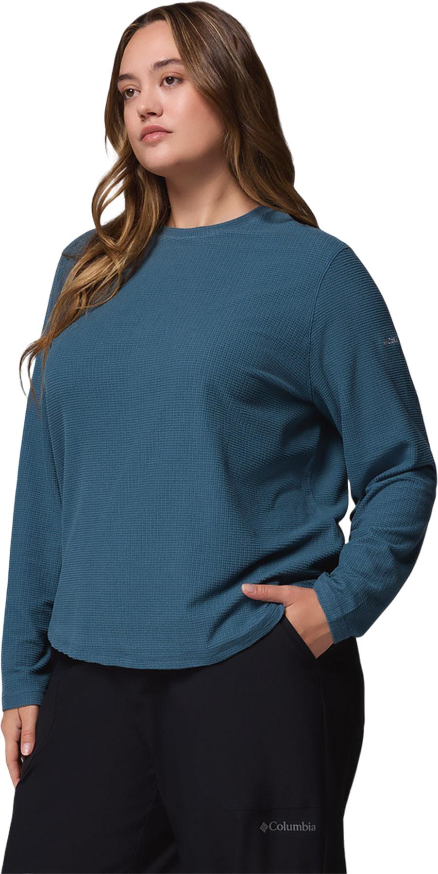 Product gallery image number 3 for product Brea Falls Grid Plus Size Crew Neck Long Sleeve T-Shirt - Women's