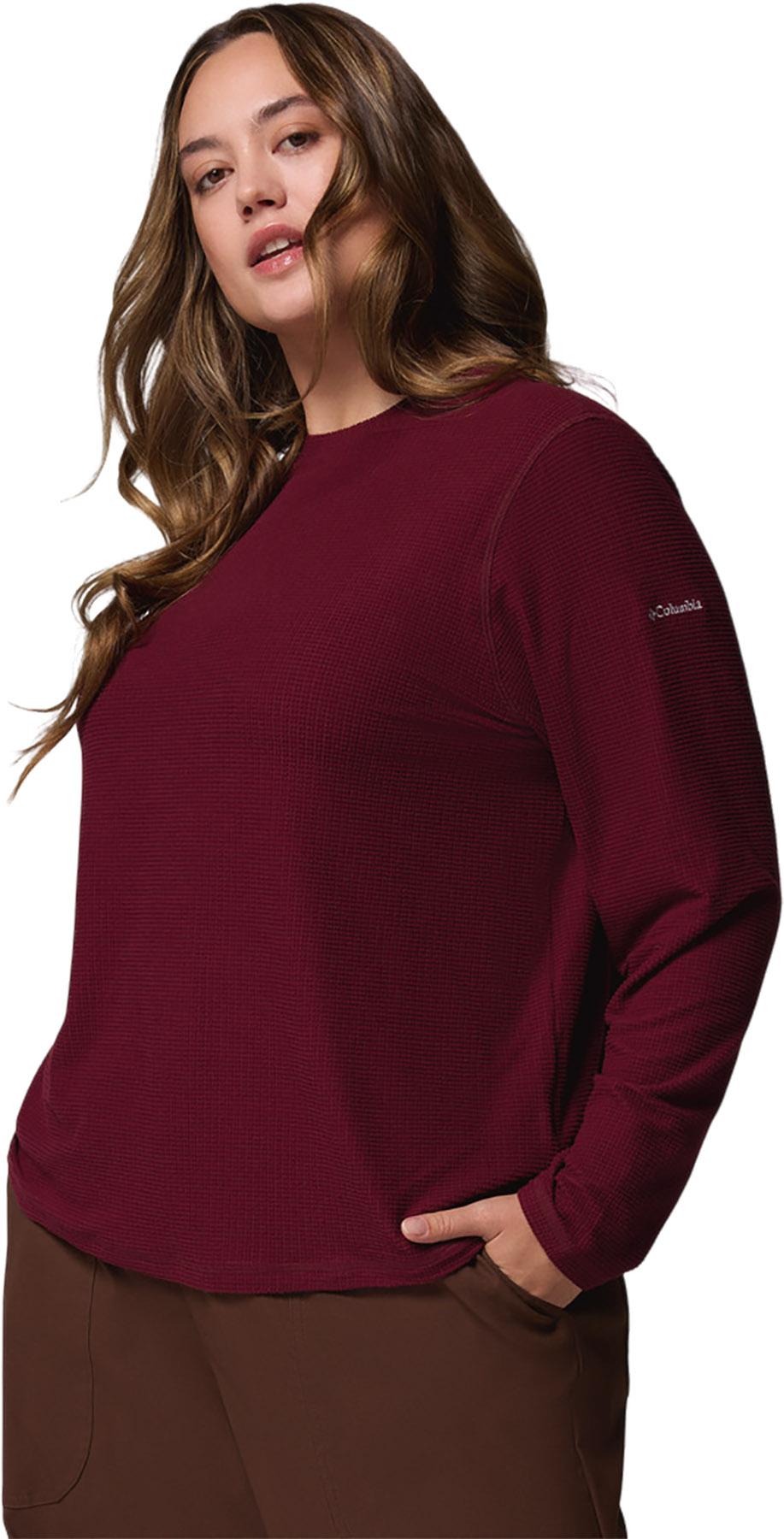 Product gallery image number 4 for product Brea Falls Grid Plus Size Crew Neck Long Sleeve T-Shirt - Women's
