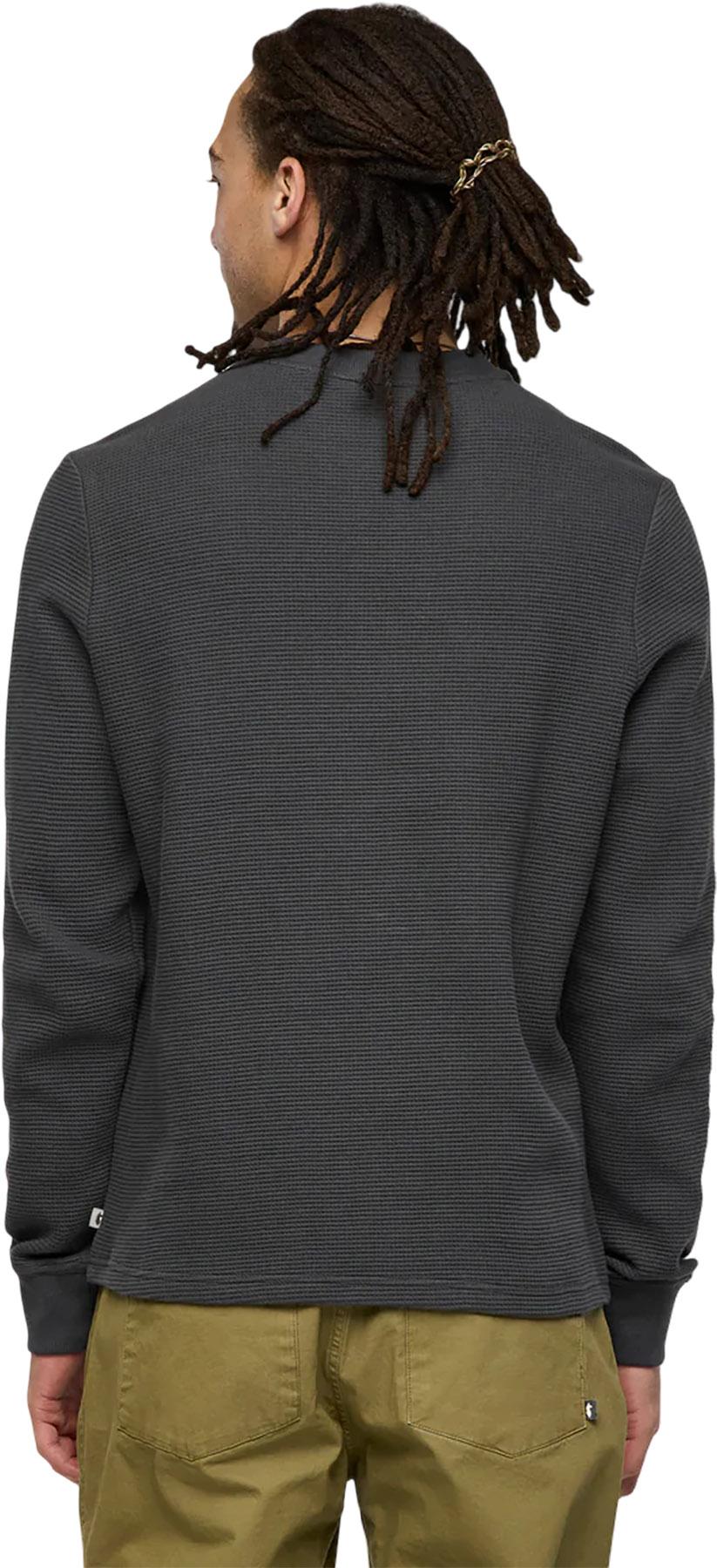 Product gallery image number 3 for product Chandail à col boutonné à manches longues en tricot gaufré Atajo - Homme