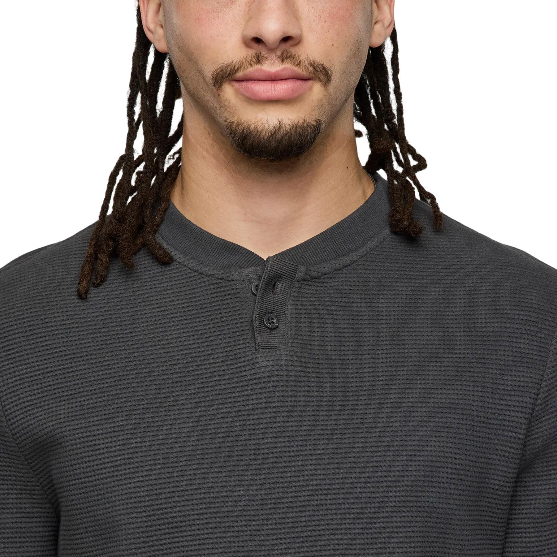 Product gallery image number 5 for product Chandail à col boutonné à manches longues en tricot gaufré Atajo - Homme