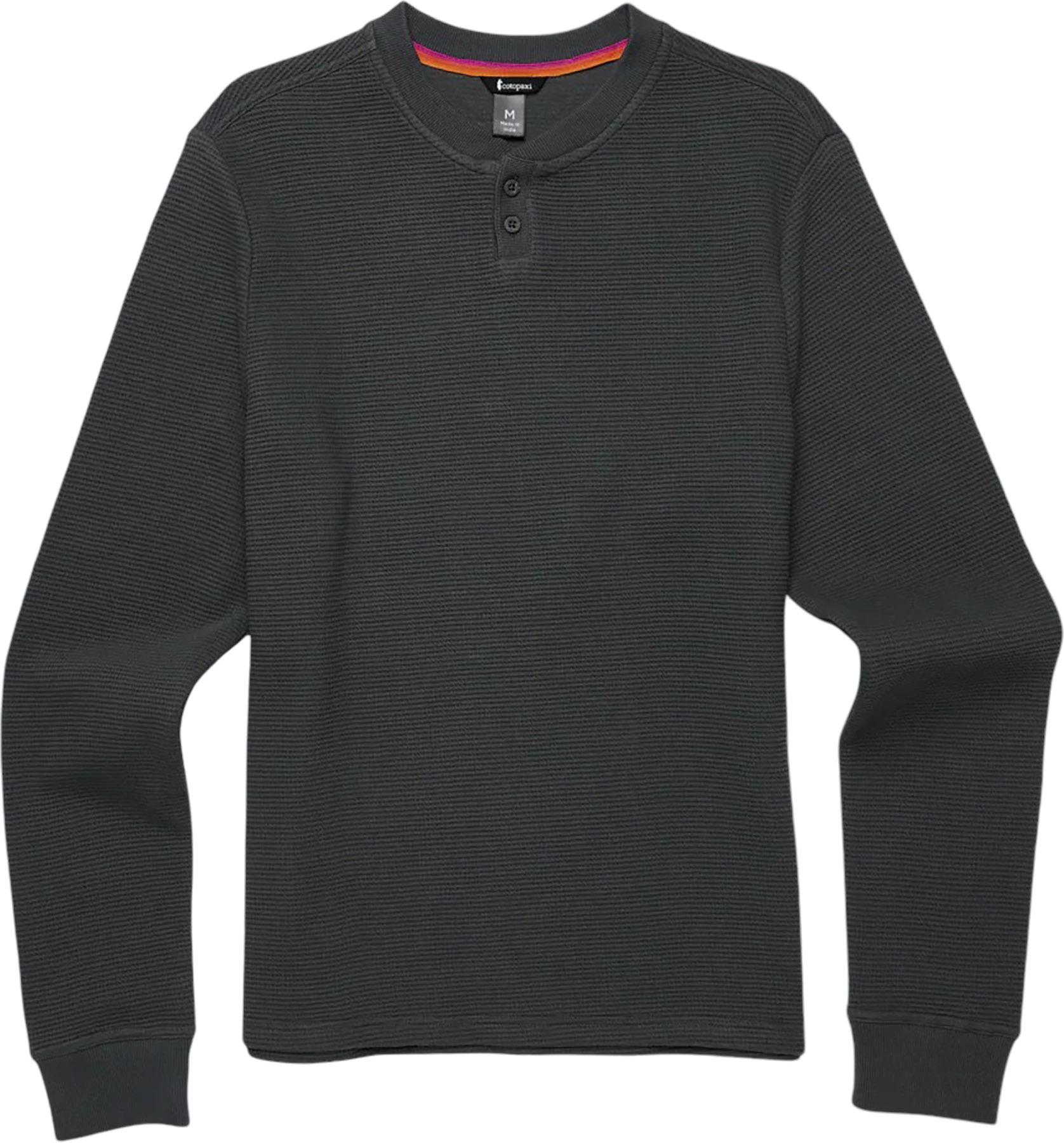 Product image for Chandail à col boutonné à manches longues en tricot gaufré Atajo - Homme