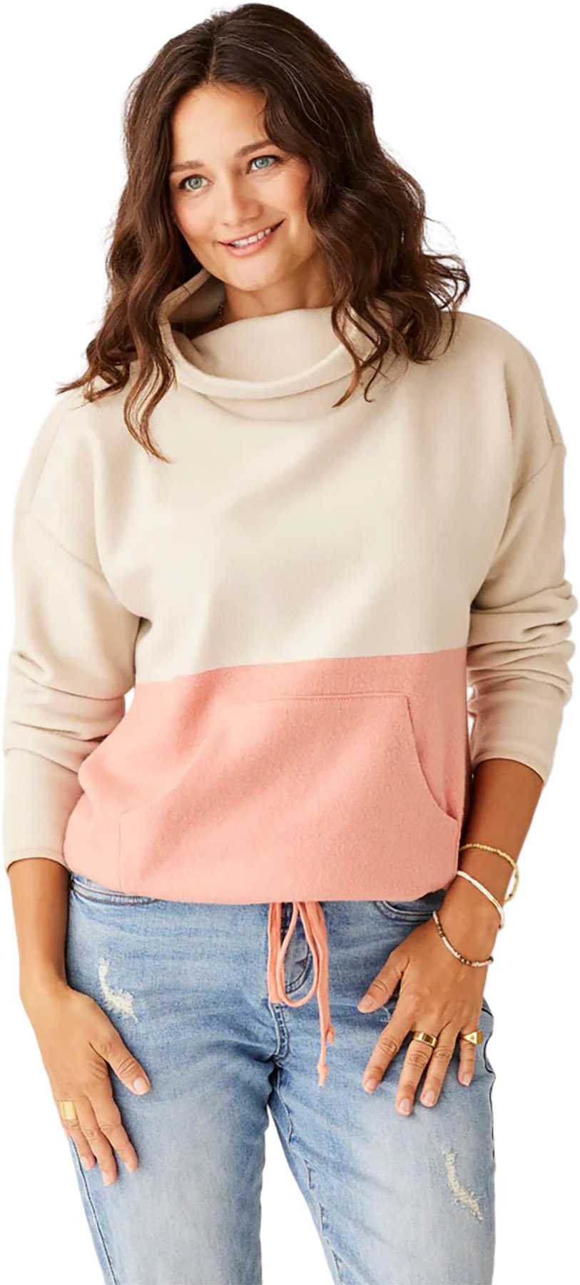 Image de produit pour Chandail en molleton à col en tricot Rowayton - Femme