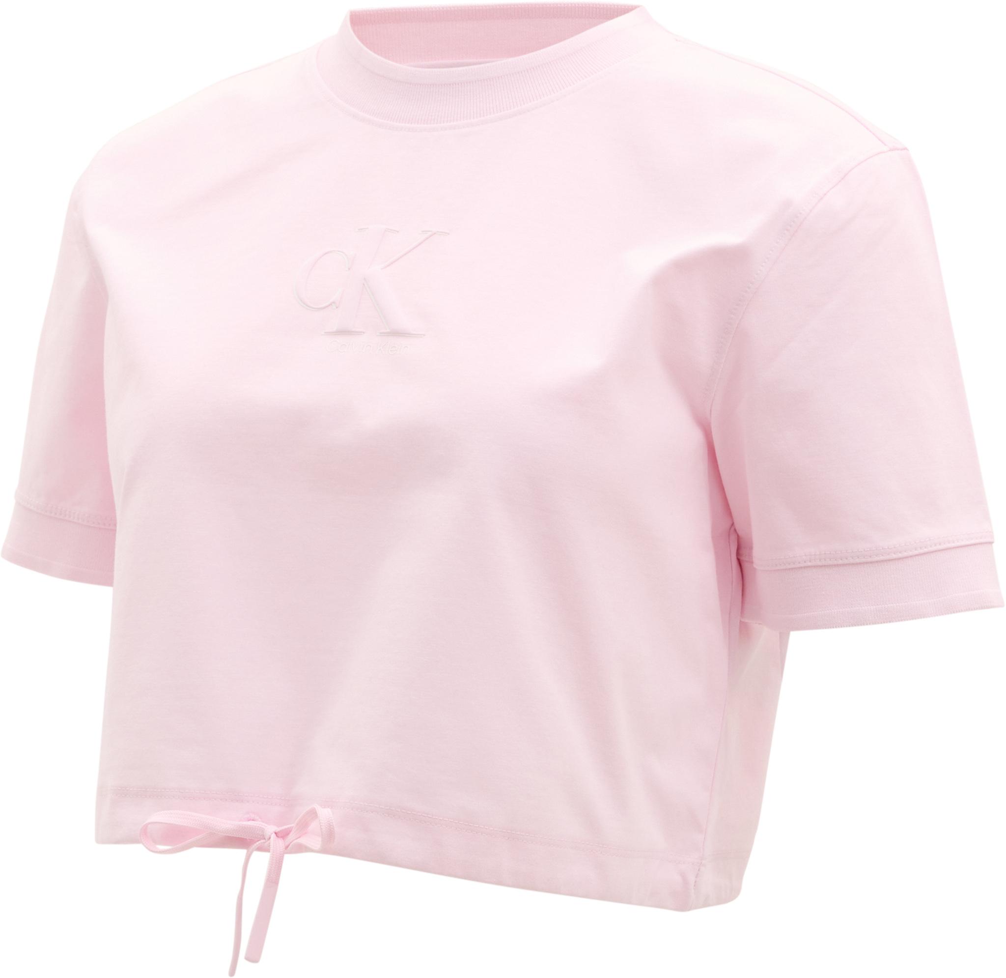 Product gallery image number 3 for product T-shirt écourté à manches courtes en jersey rafraîchissant avec attache à nouer - Femme