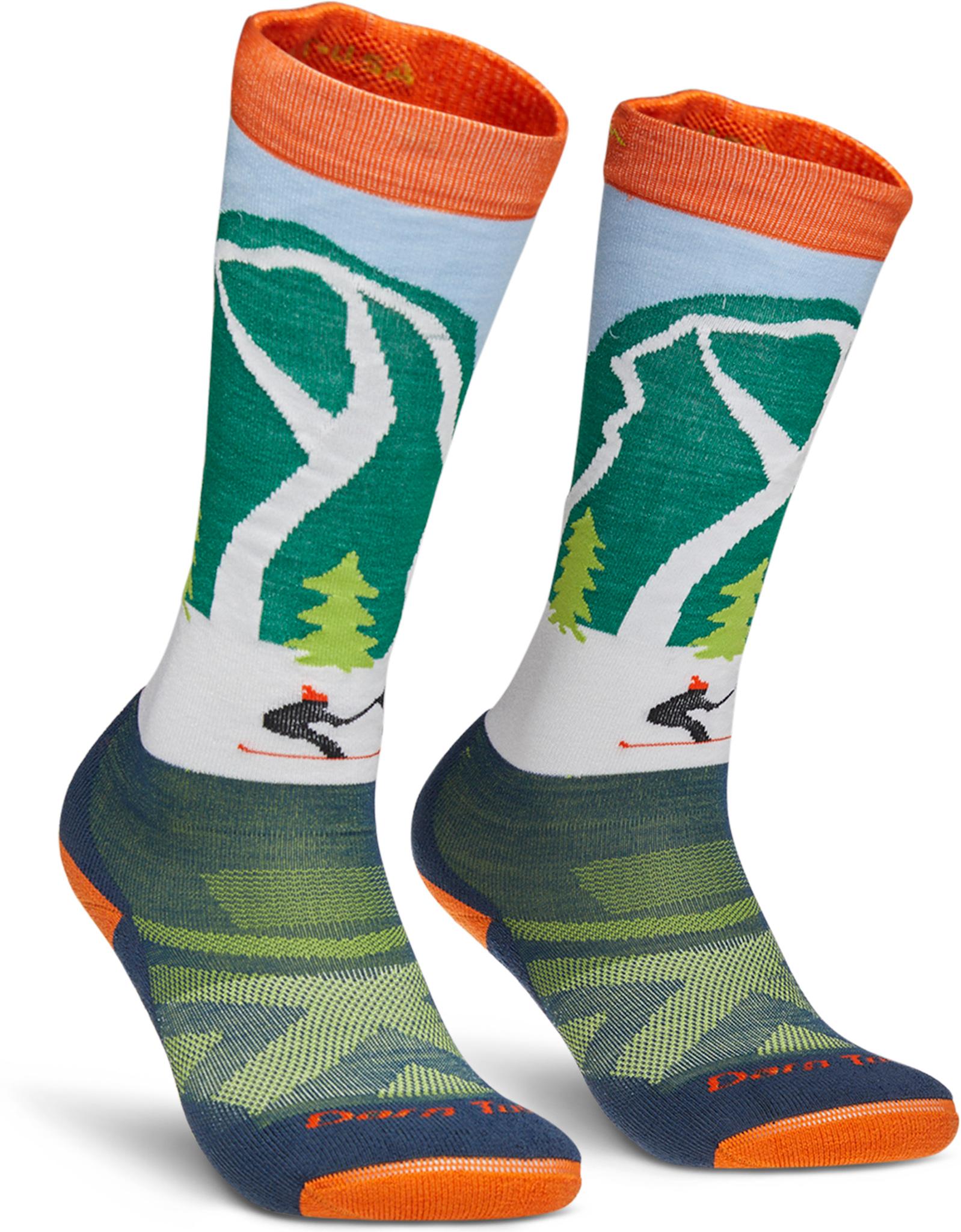 Product gallery image number 1 for product Chaussettes de ski et snowboard d'épaisseur moyenne au-dessus du mollet Pow Cow - Enfant