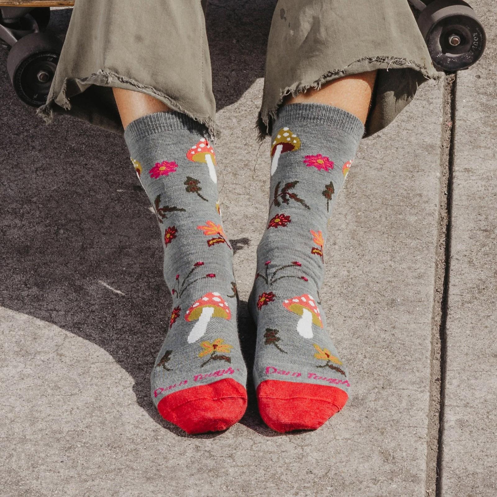 Product gallery image number 2 for product Shroom Bloom Lightweight Lifestyle Crew Socks - Women's