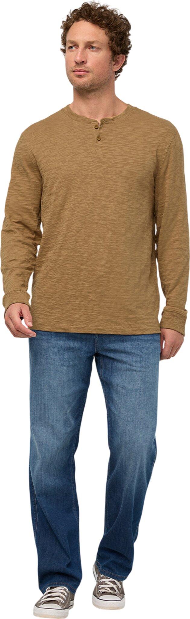 Numéro de l'image de la galerie de produits 2 pour le produit Chandail à manches longues à col boutonné en jersey mi-épais à fil flammé - Homme