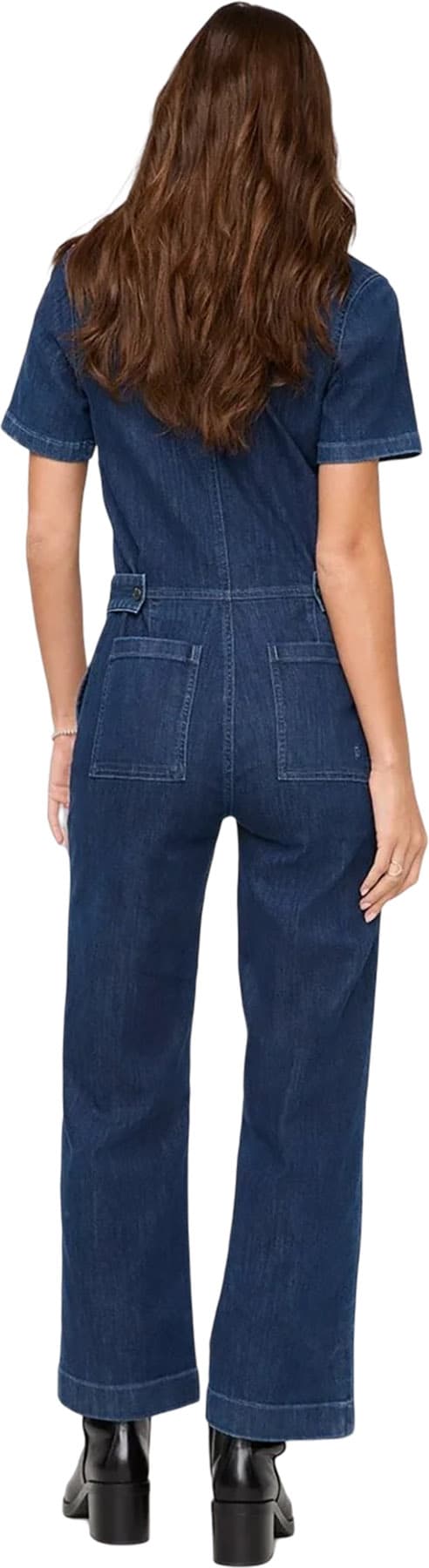 Product gallery image number 2 for product Performance Denim Short Sleeve Jumpsuit - Women's