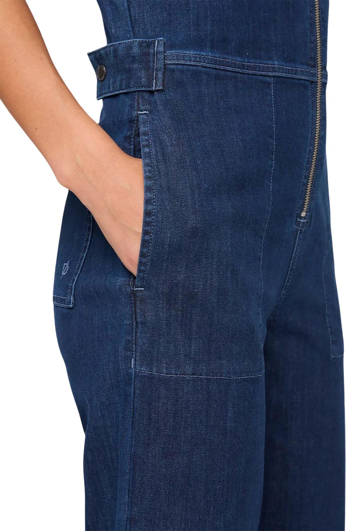 Product gallery image number 6 for product Performance Denim Short Sleeve Jumpsuit - Women's