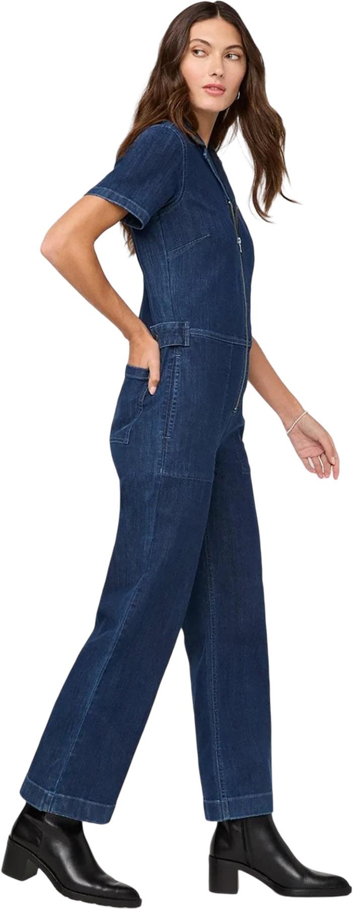 Product gallery image number 5 for product Performance Denim Short Sleeve Jumpsuit - Women's