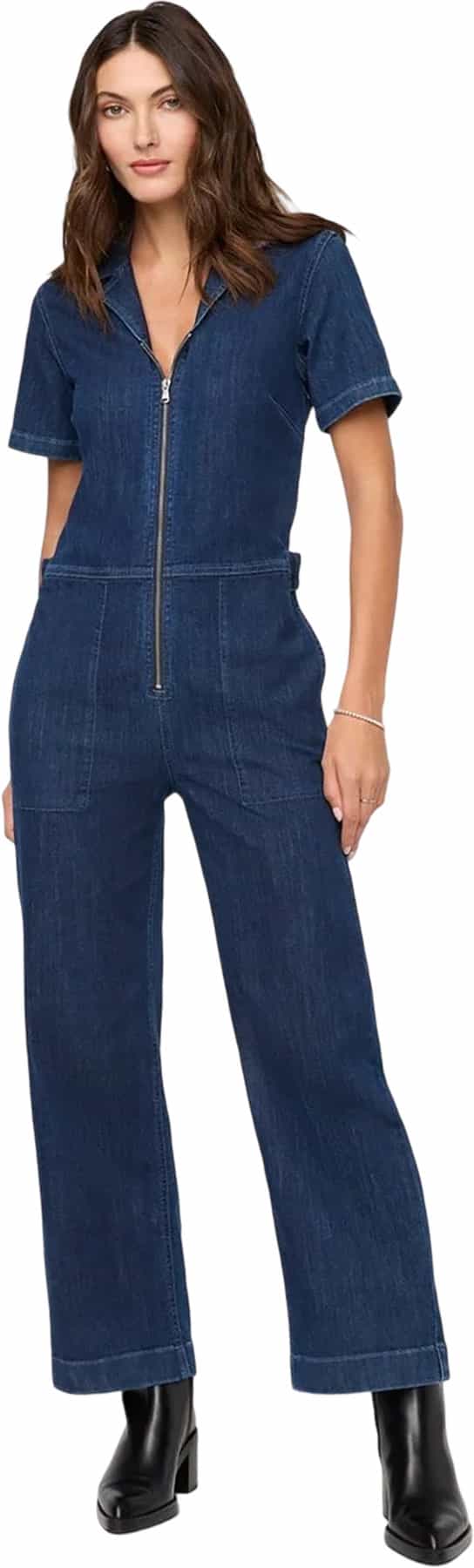 Product image for Performance Denim Short Sleeve Jumpsuit - Women's
