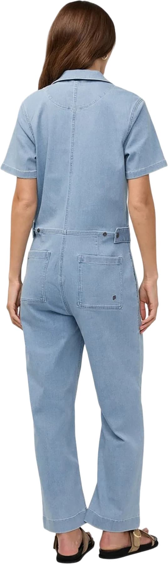 Product gallery image number 2 for product Performance Denim Short Sleeve Jumpsuit - Women's