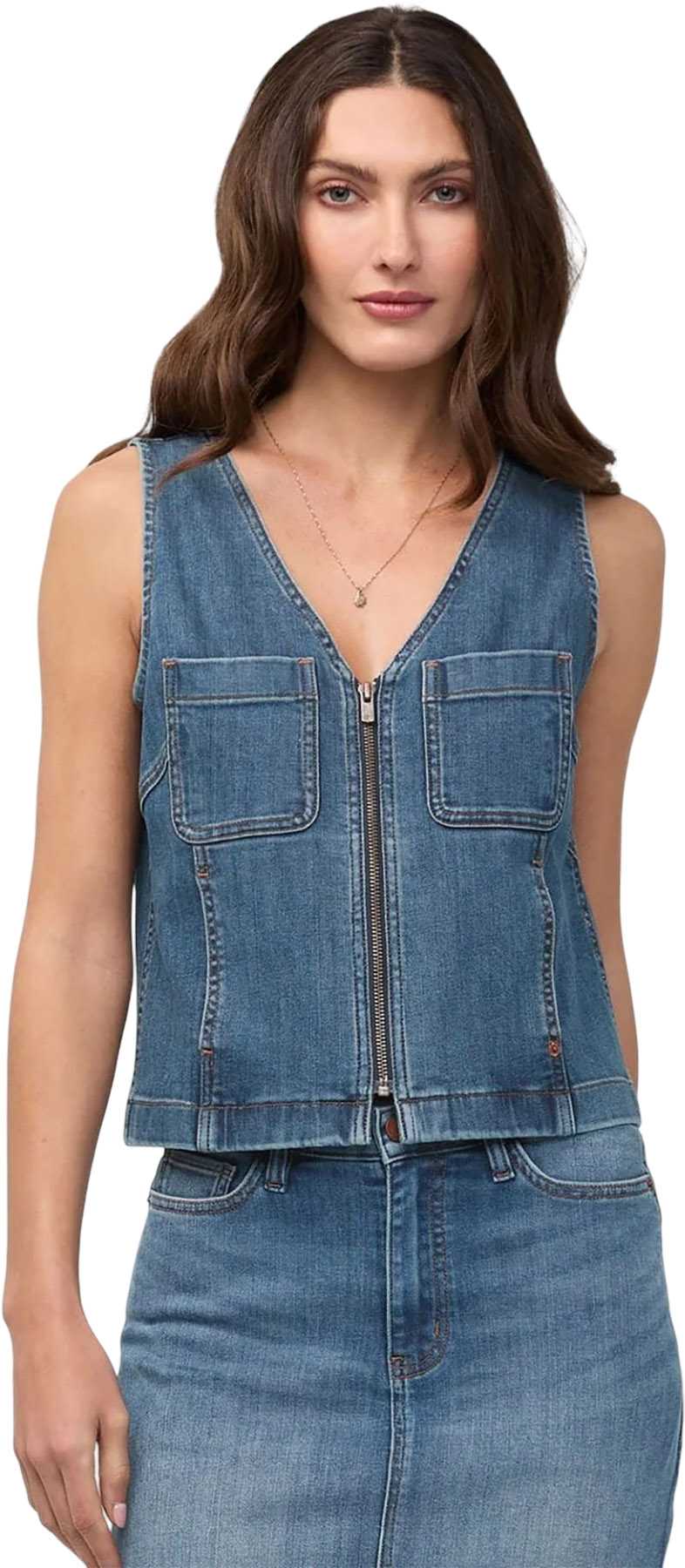 Product image for Performance Denim Zip Front Vest - Women's