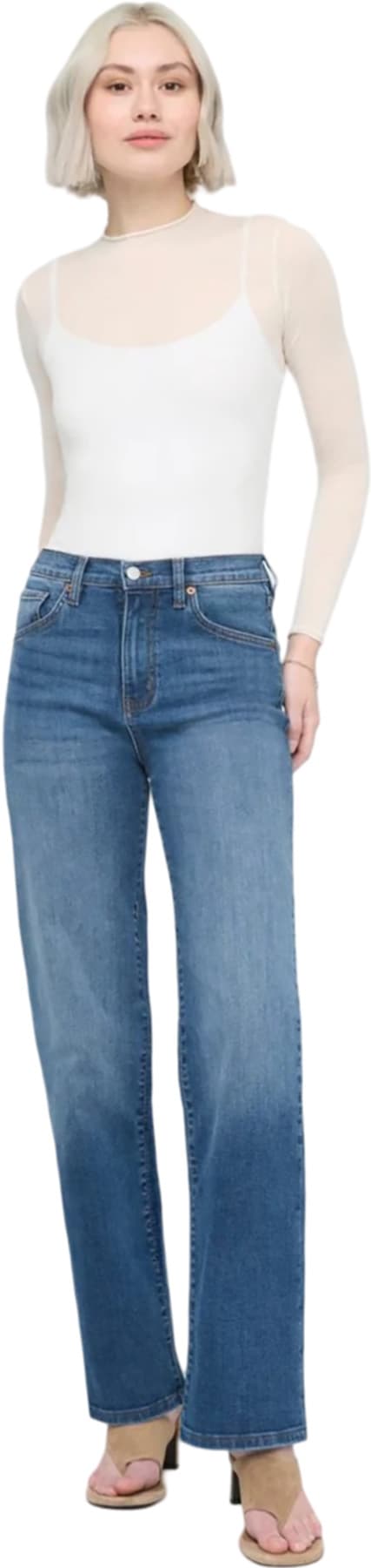 Product gallery image number 4 for product Performance Denim+ High Rise Straight Jeans - Women's