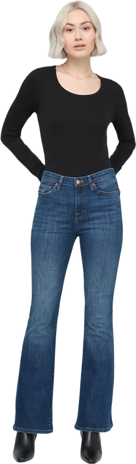 Numéro de l'image de la galerie de produits 4 pour le produit Jean évasé à taille haute Performance Denim - Femme