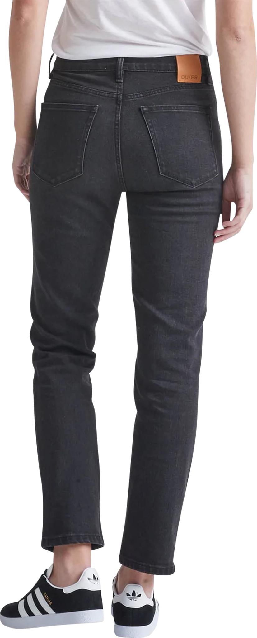 Product gallery image number 2 for product Midweight Performance Denim High Rise Straight Jeans - Aged Black - Women's