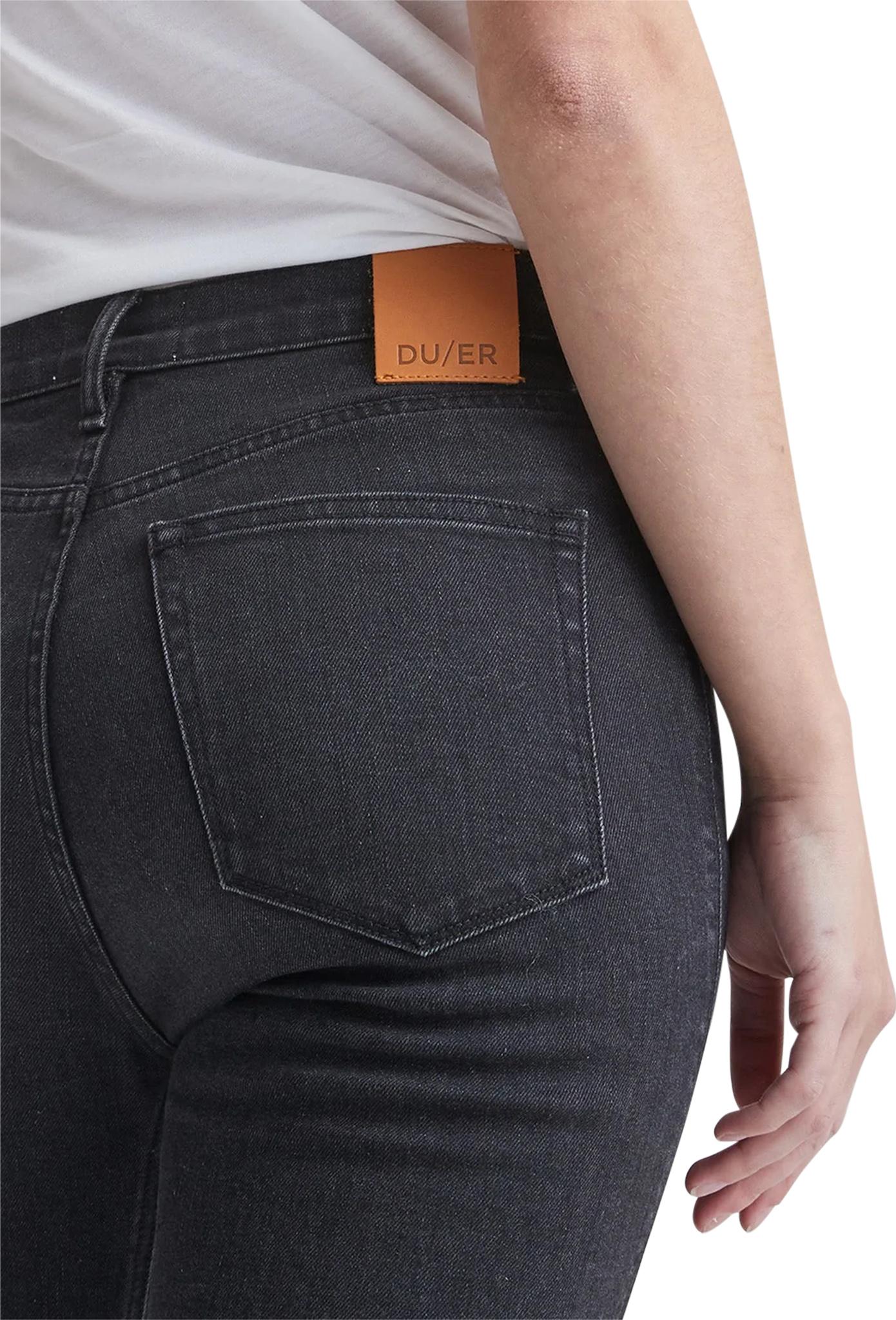 Product gallery image number 4 for product Midweight Performance Denim High Rise Straight Jeans - Aged Black - Women's