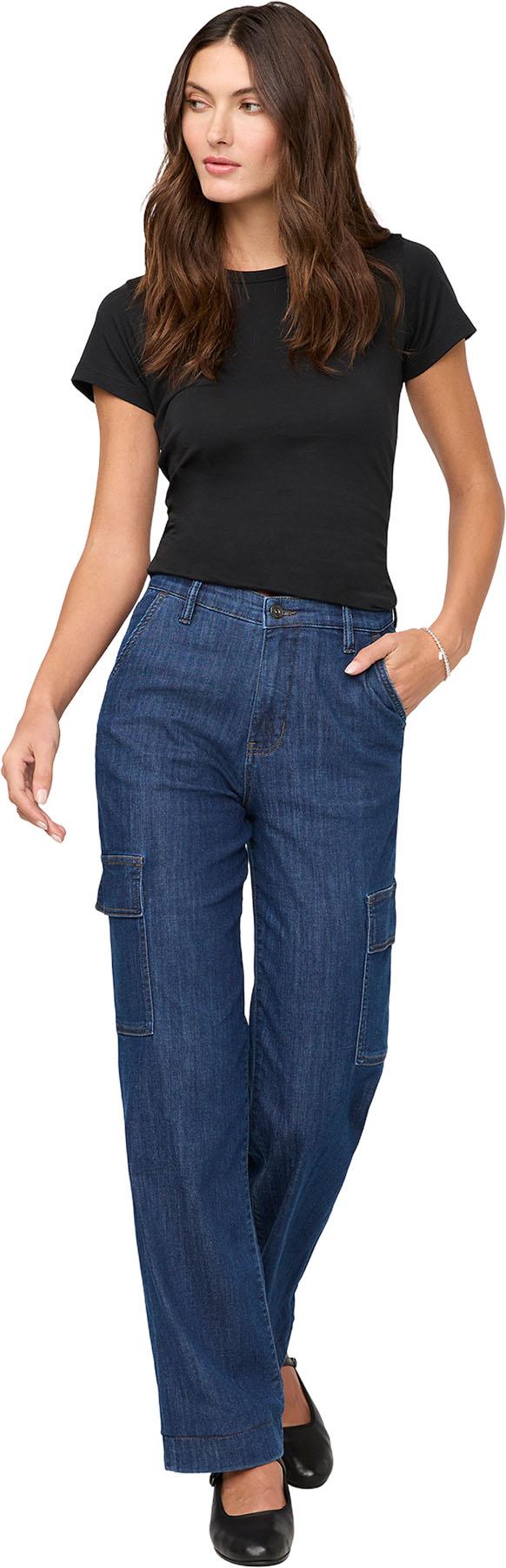 Product gallery image number 7 for product Performance Denim Lite High Rise Cargo Pants - Women's