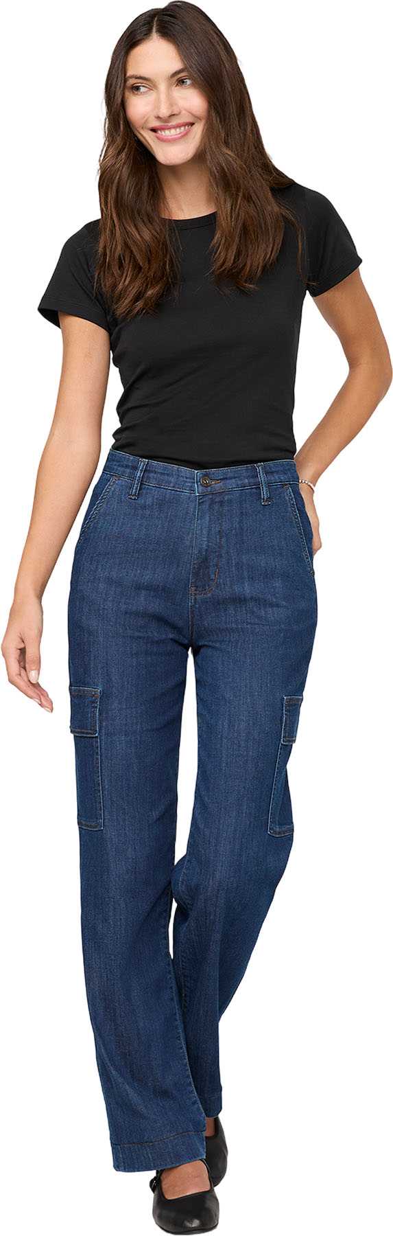 Product image for Performance Denim Lite High Rise Cargo Pants - Women's