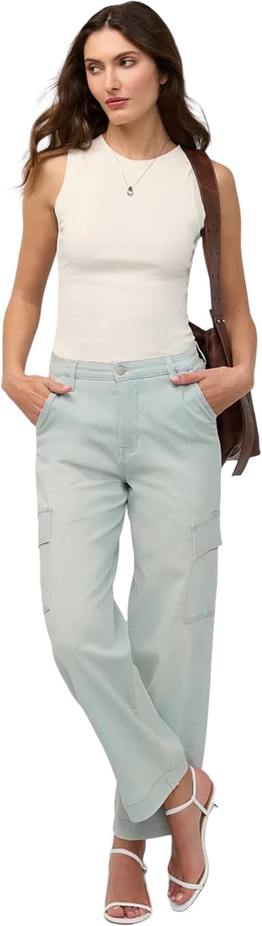 Product gallery image number 7 for product Jean Cargo Taille Haute Denim Performance Lite - Femme