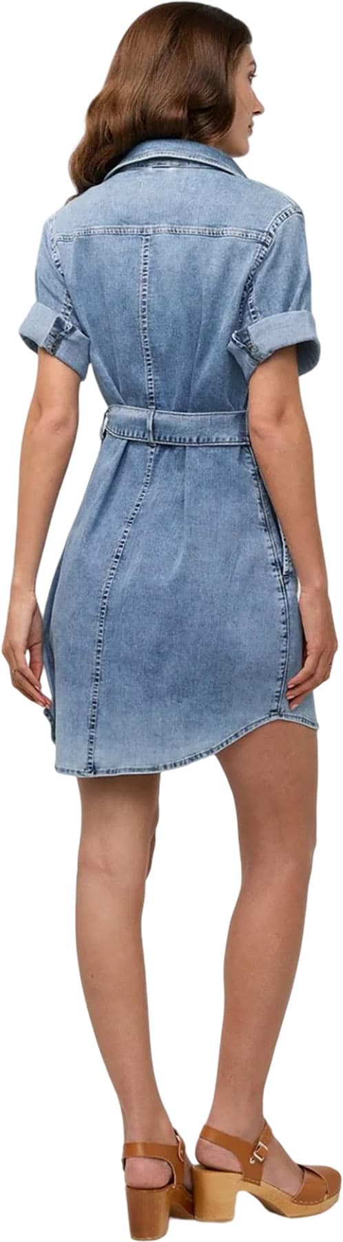 Product gallery image number 4 for product Performance Denim Lite Wrap Shirt Dress - Women's