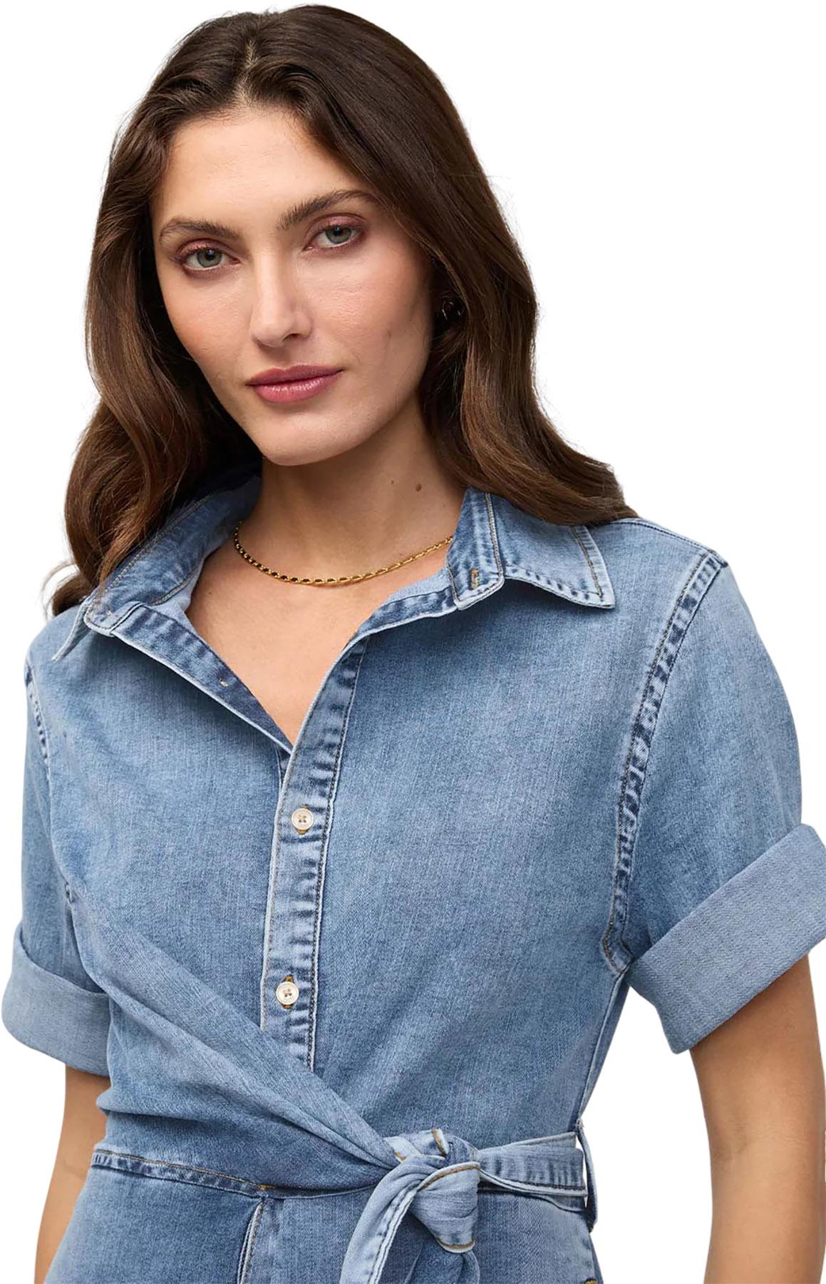 Product gallery image number 6 for product Performance Denim Lite Wrap Shirt Dress - Women's