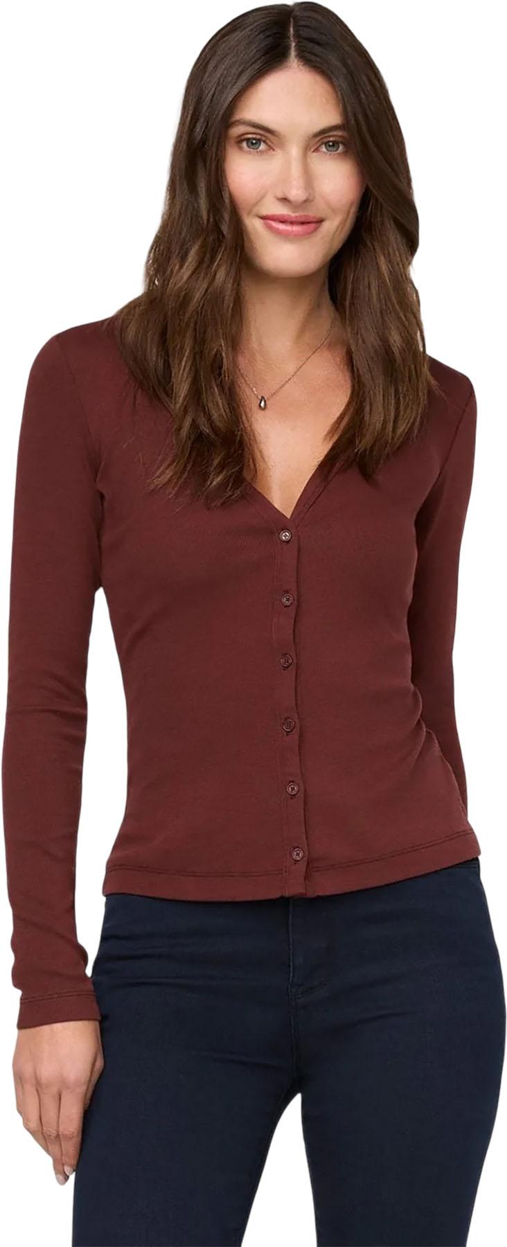 Product gallery image number 1 for product Ribbed Pima Fitted Button Down Long Sleeve Shirt - Women's
