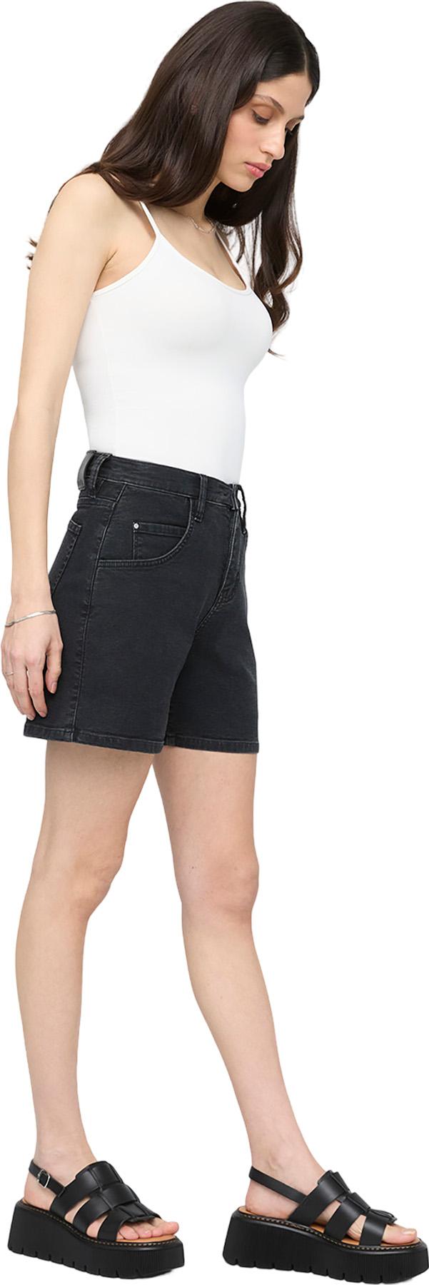 Numéro de l'image de la galerie de produits 2 pour le produit Short décontracté taille haute en toile extensible - Femme