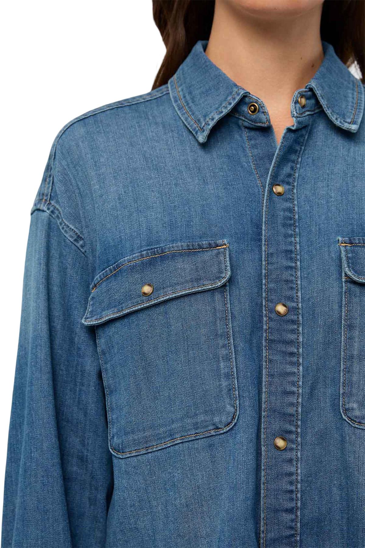 Numéro de l'image de la galerie de produits 4 pour le produit Manteau coupe boxy Performance Denim Lite - Femme