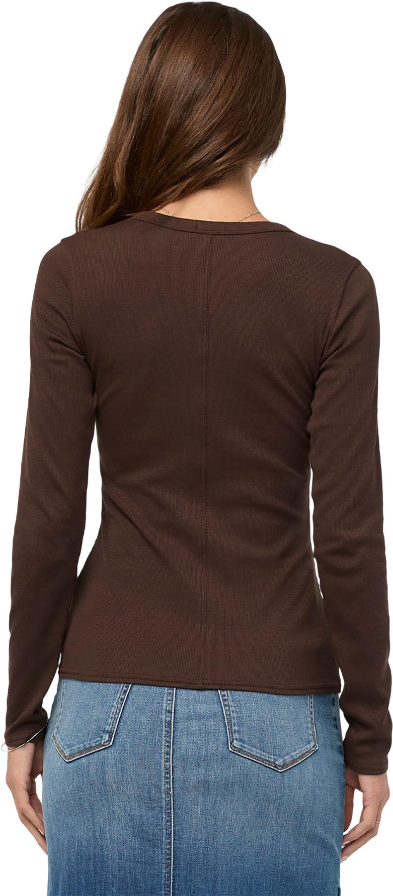 Product gallery image number 2 for product Ribbed Pima Long Sleeve Henley Top - Women's