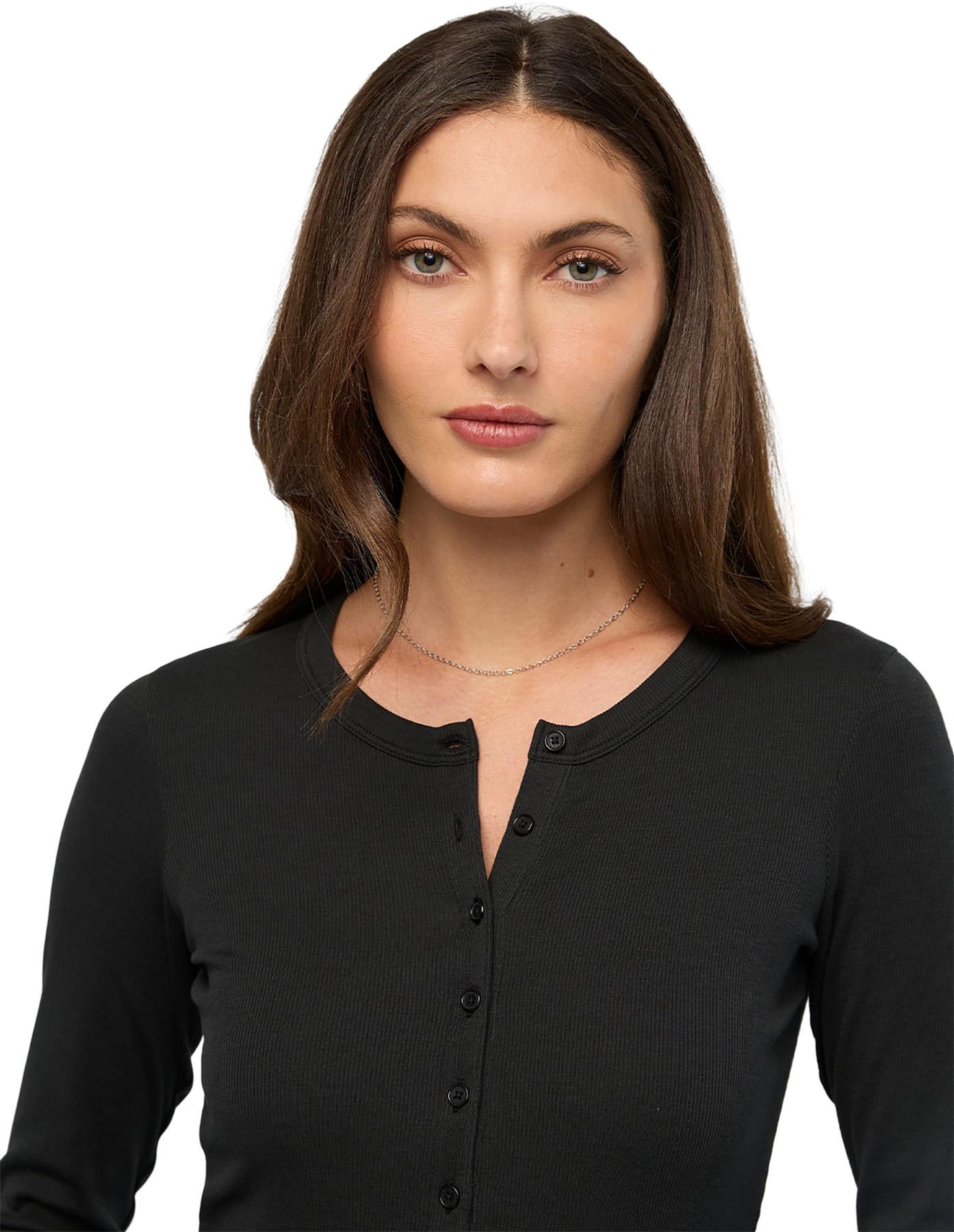 Numéro de l'image de la galerie de produits 4 pour le produit Chandail à col boutonné côtelé à manches longues en coton Pima - Femme