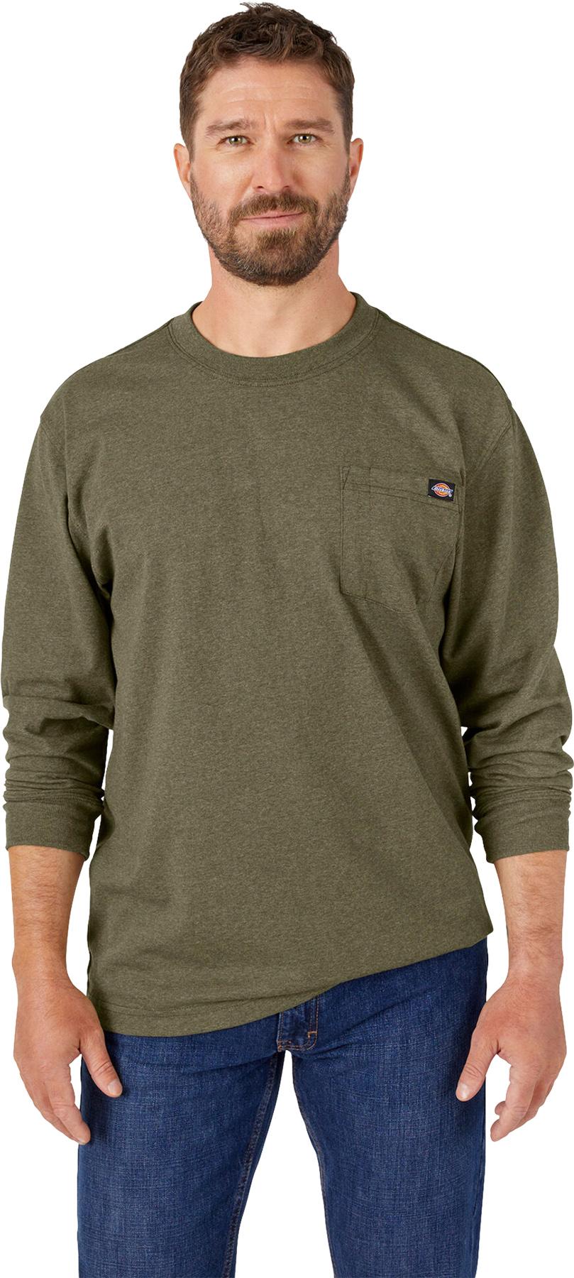 Image de produit pour T-shirt épais chiné avec poche à manches longues - Homme