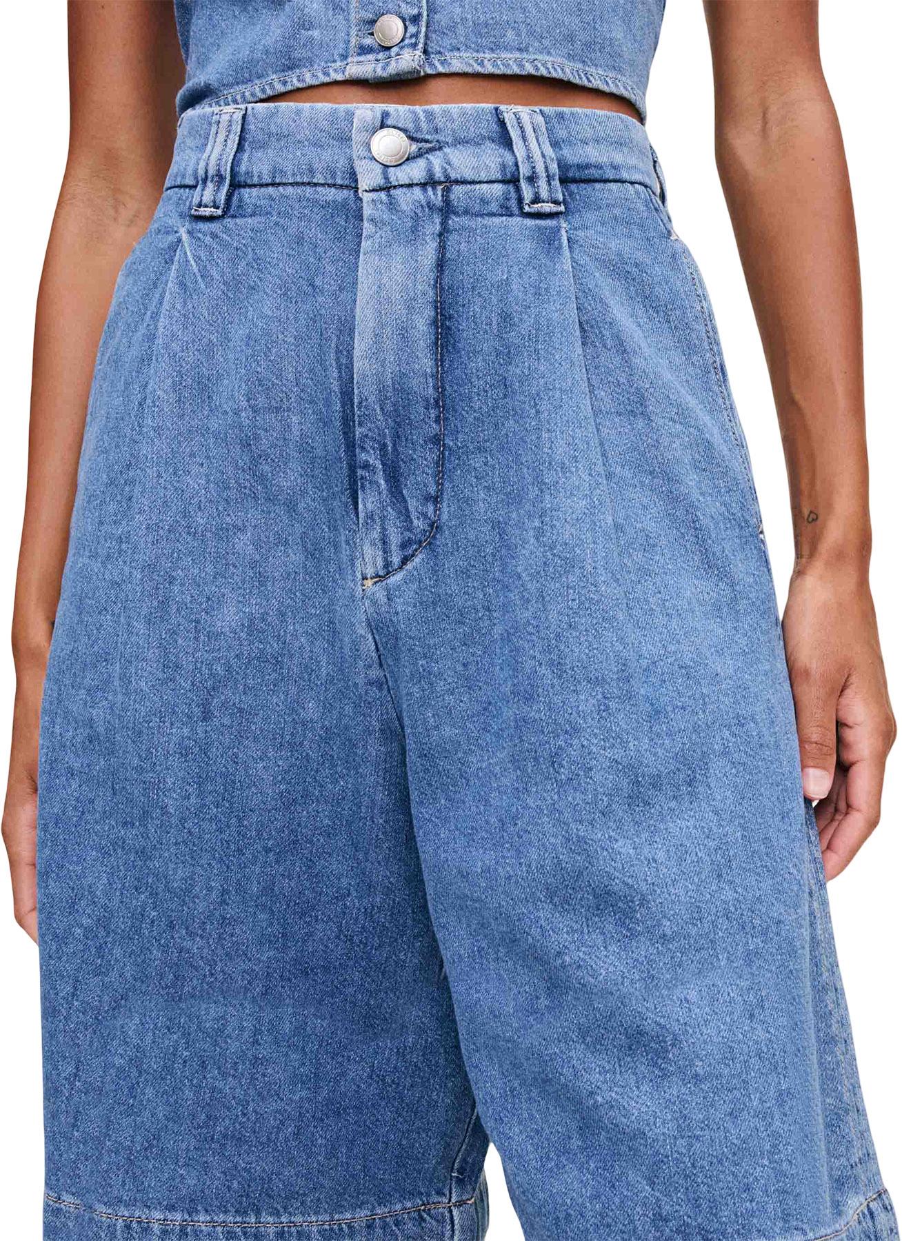 Product gallery image number 3 for product Hepburn High Rise Pleated Jean Shorts 12.5" - Women's