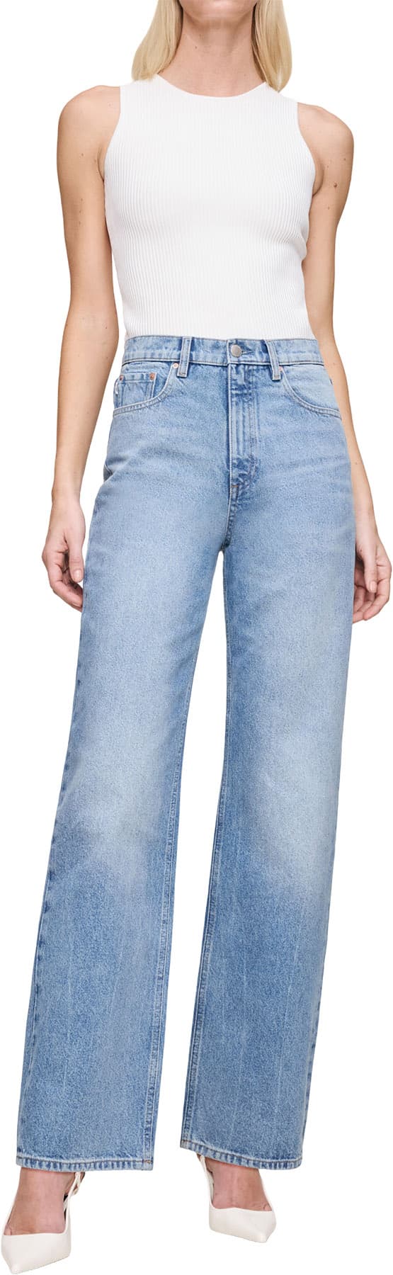 Product gallery image number 2 for product Jean à jambe large vintage raffiné droit Karmine - Femme