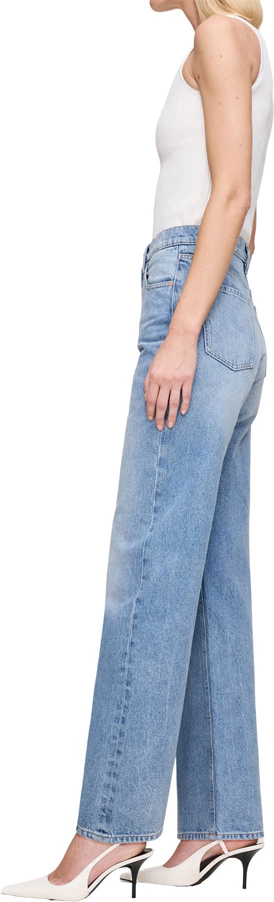 Product gallery image number 4 for product Jean à jambe large vintage raffiné droit Karmine - Femme