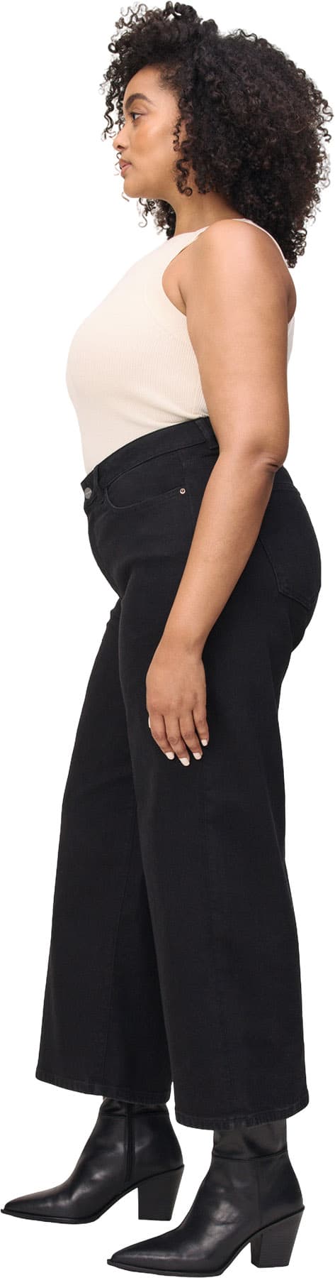 Product gallery image number 5 for product Jean à jambe large écourtée ICN - Femme