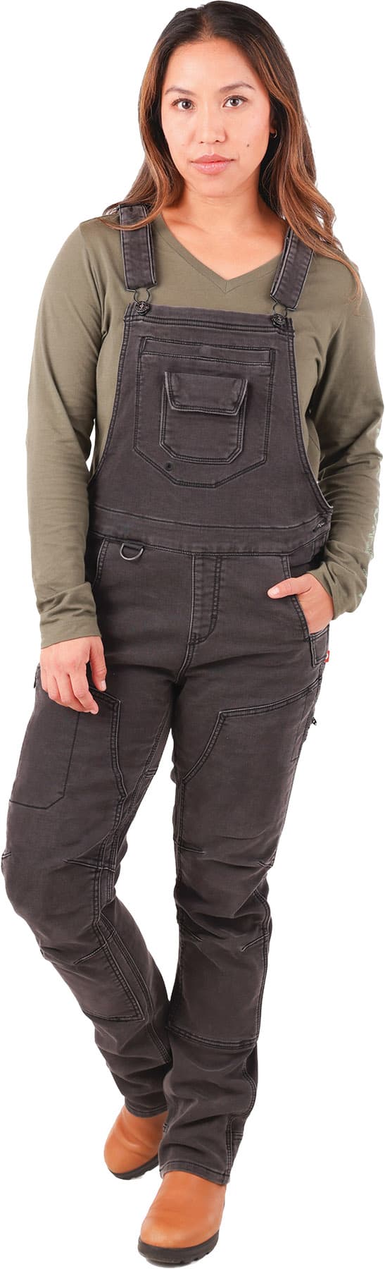 Product gallery image number 1 for product FRESHLEY HOTSWAP STRETCH DENIM DROP SEAT OVERALLS - Women's
