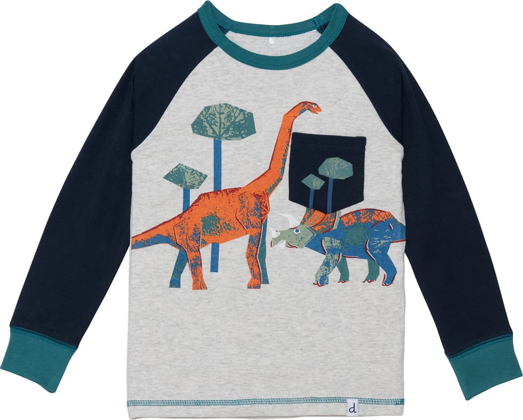 Product gallery image number 5 for product Organic Cotton Dinosaur Print Two Piece Pajama Set - Little Boy