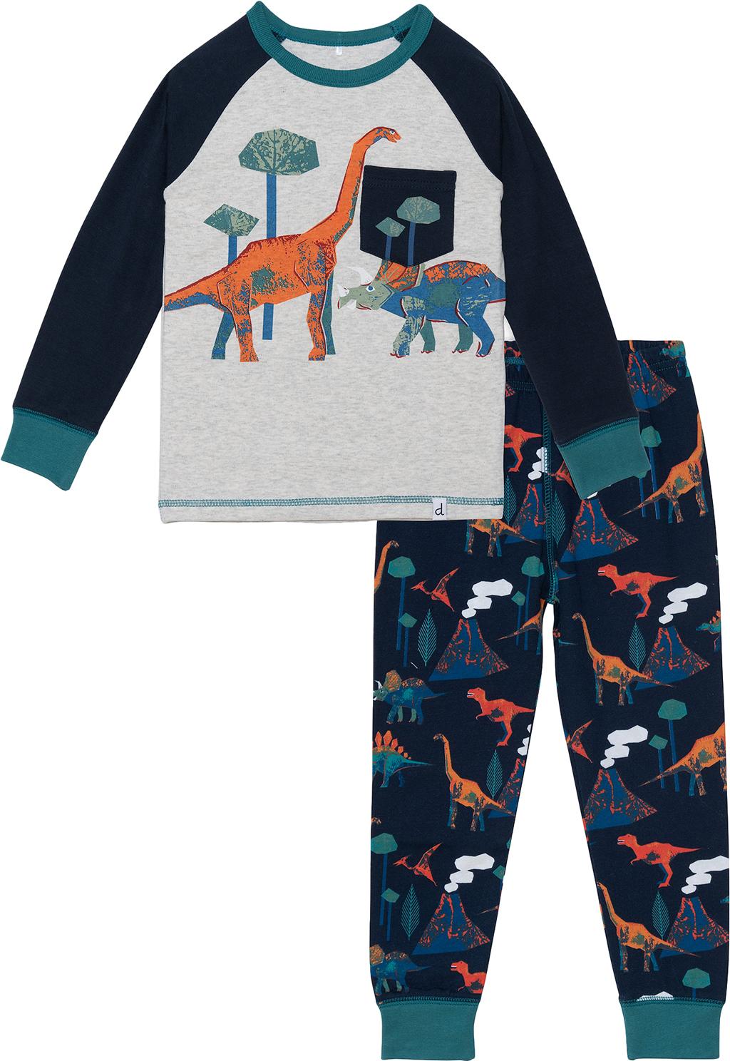 Product gallery image number 1 for product Organic Cotton Dinosaur Print Two Piece Pajama Set - Little Boy