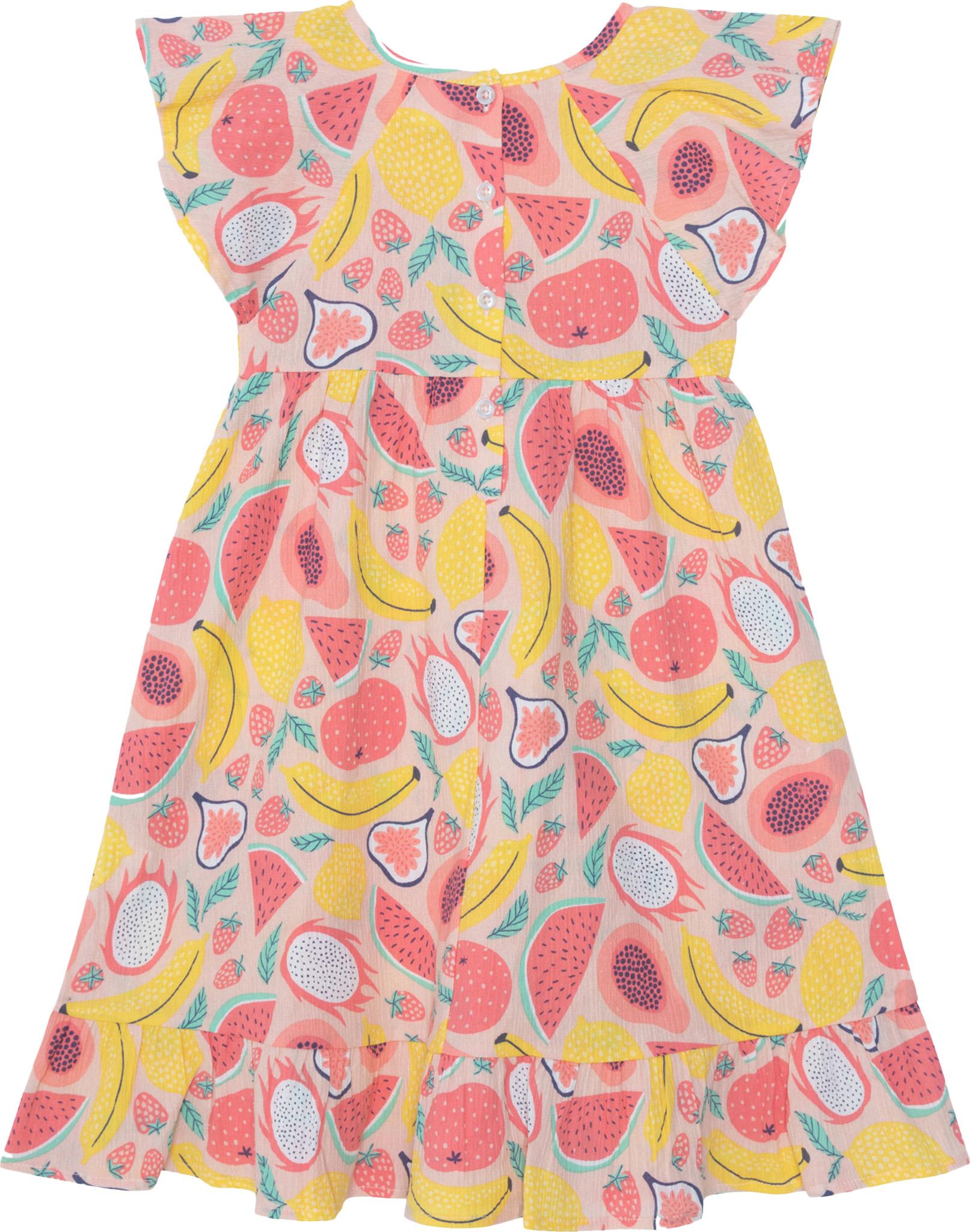 Product gallery image number 2 for product Printed Fruits Midi Dress - Little Girls