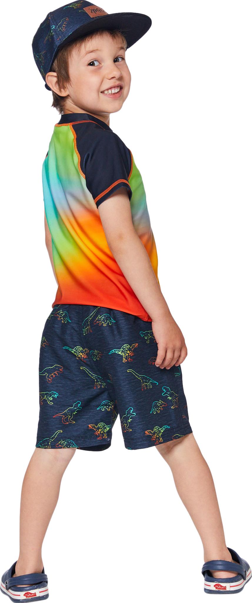 Product gallery image number 3 for product Multicolor Dinosaur Print Short Sleeve Rashguard - Big Boys
