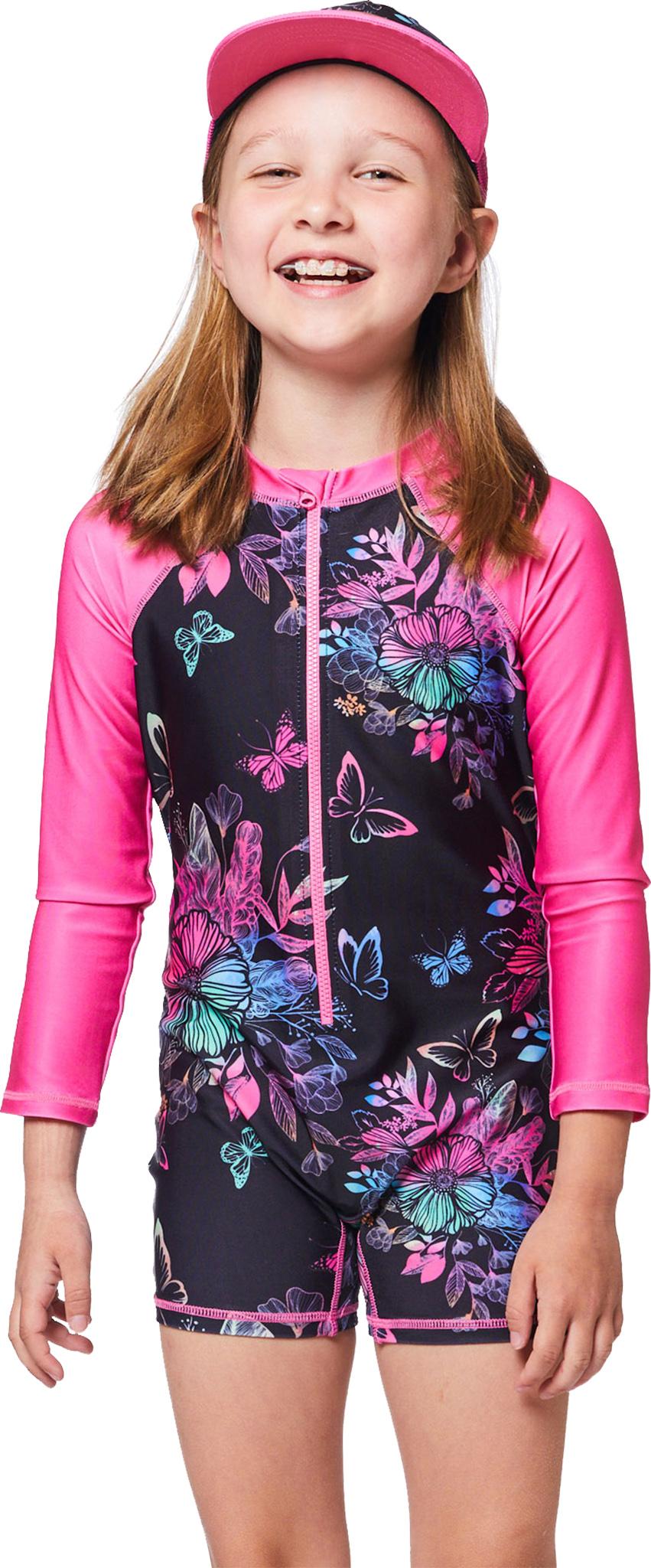 Product gallery image number 2 for product Printed Butterflies One Piece Rashguard - Little Girls