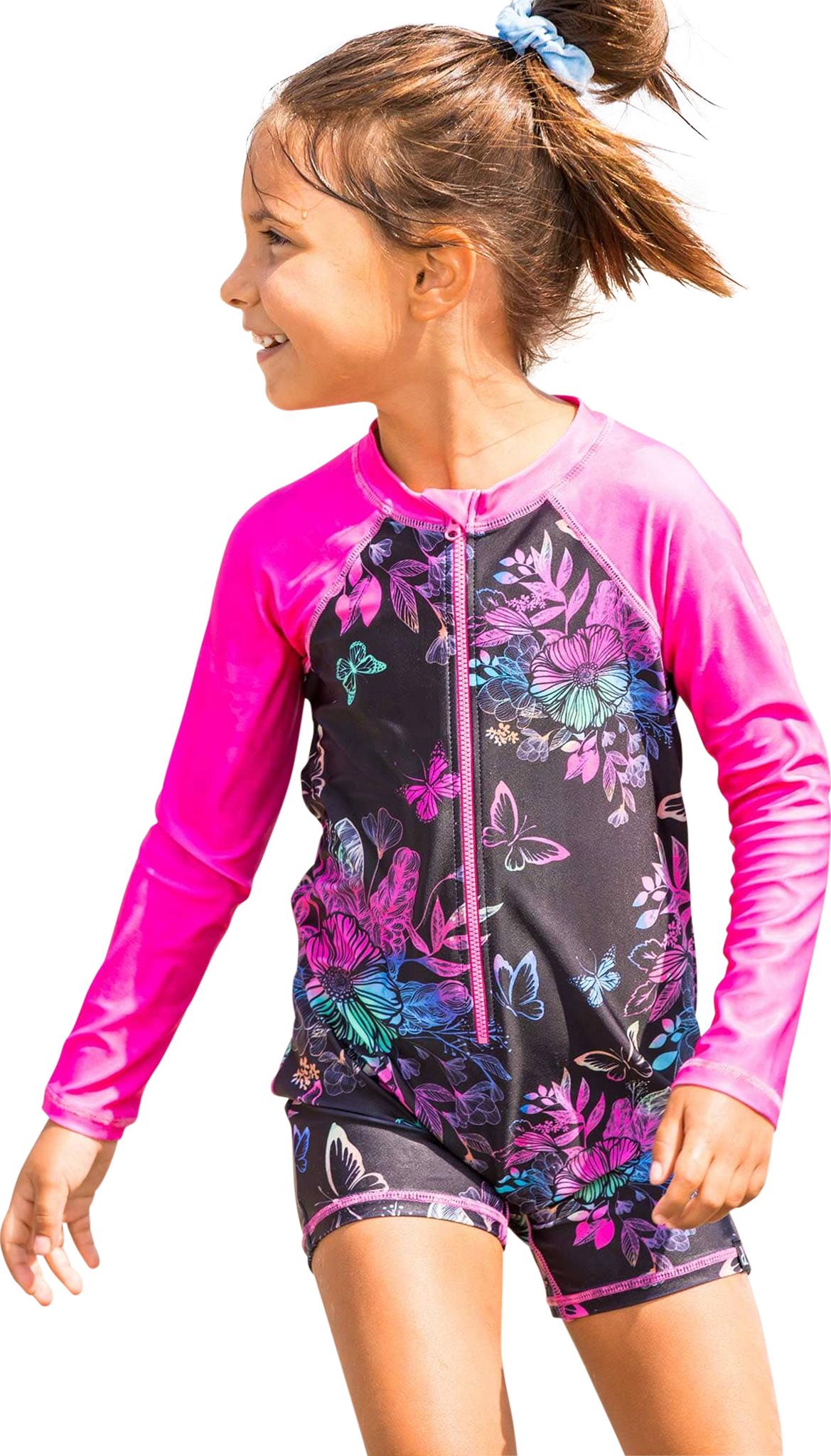 Product gallery image number 4 for product Printed Butterflies One Piece Rashguard - Little Girls
