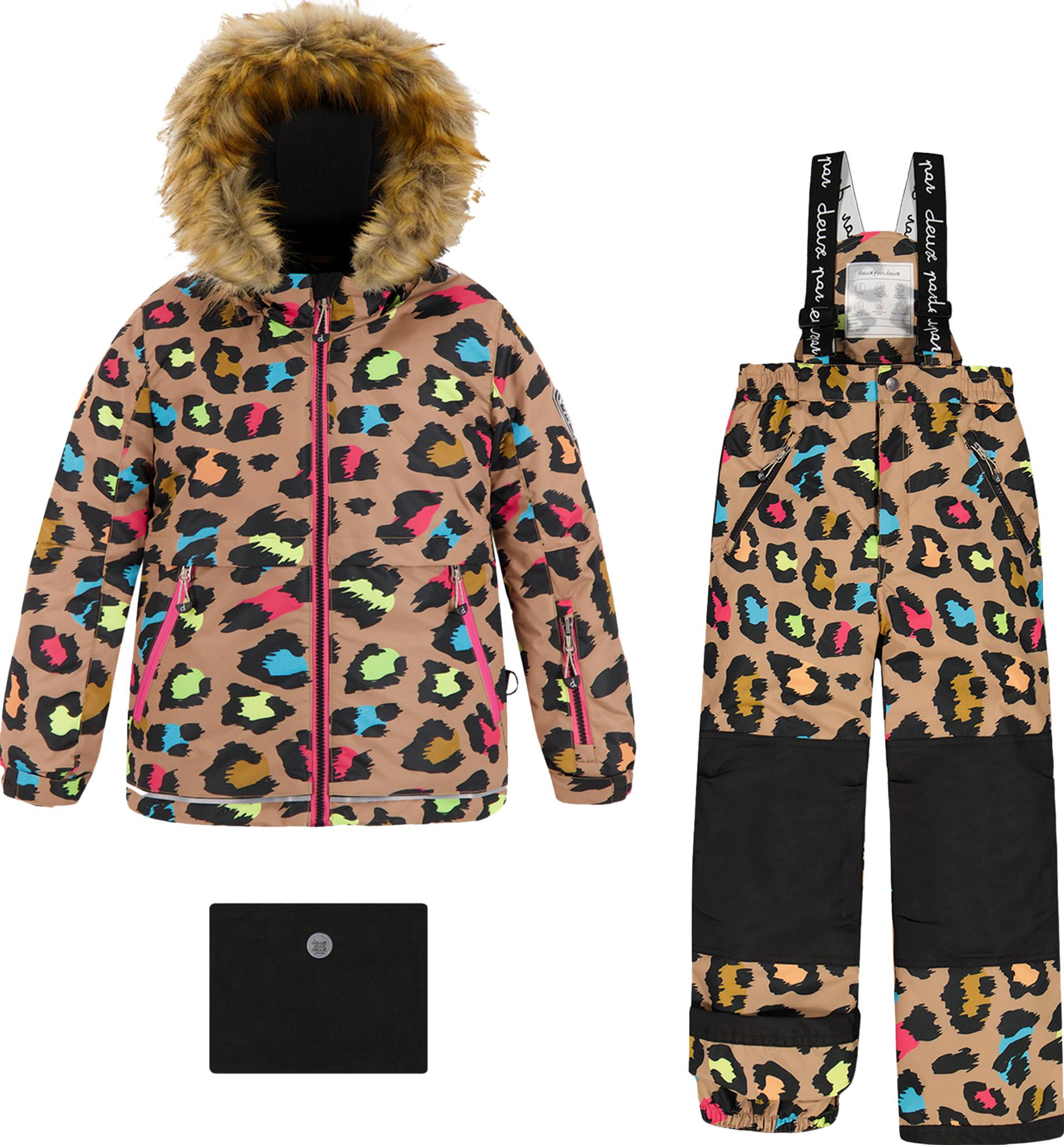 Product gallery image number 1 for product Two Piece Snowsuit with Multicolor Leopard Print - Little Girls